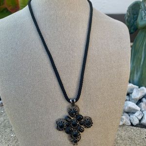 Vintage Black Cross Necklace